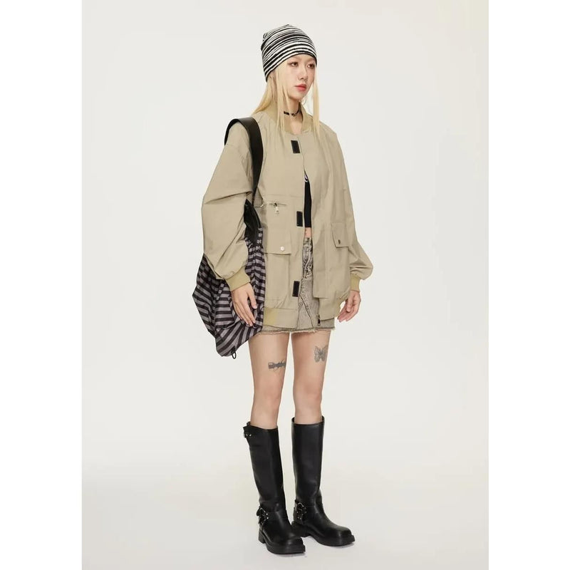 women's bomber jacket with pockets, view 5 - MRSLM