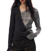 irregular v-neck knitted pullover - MRSLM