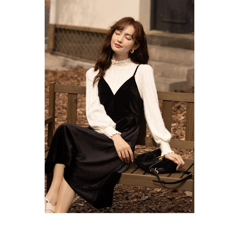 elegant lace patchwork dress, view 8 - MRSLM