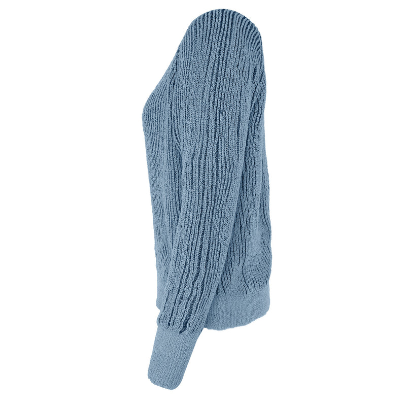 Women's lightweight cotton-blend knit pullover, view 2 - MRSLM