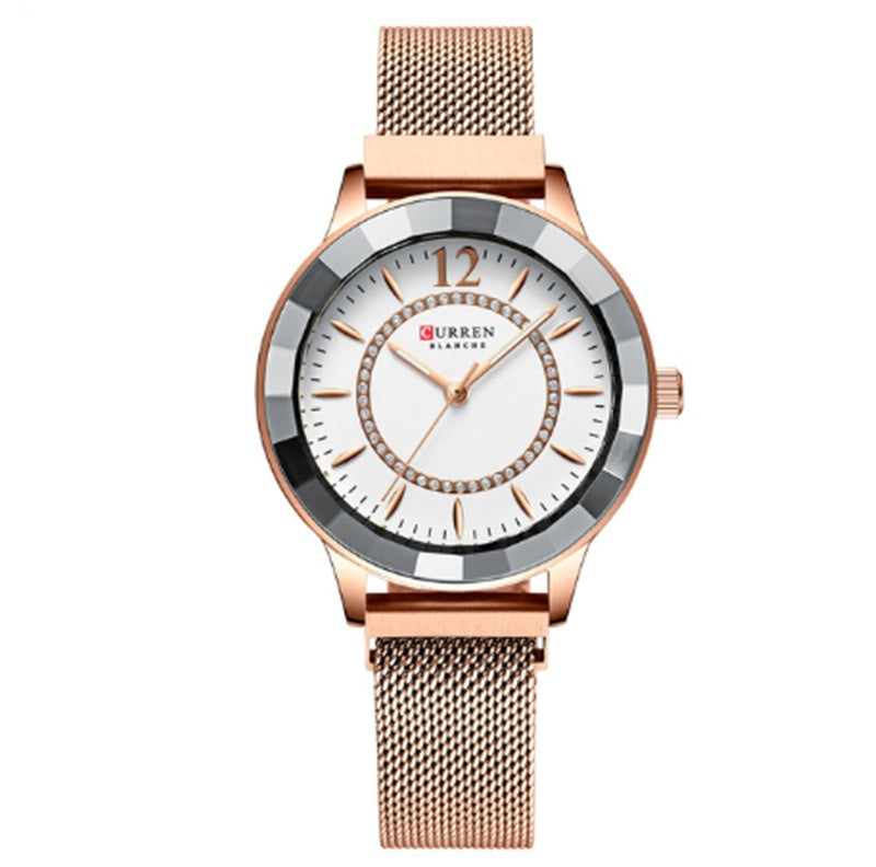 Ladies Watch Magnet Buckle Mesh Belt Fashionable and Simple