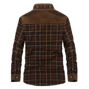 Men's fleece-lined cotton plaid jacket, view 2 - MRSLM