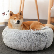 cozy round plush cat bed, view 9 - MRSLM