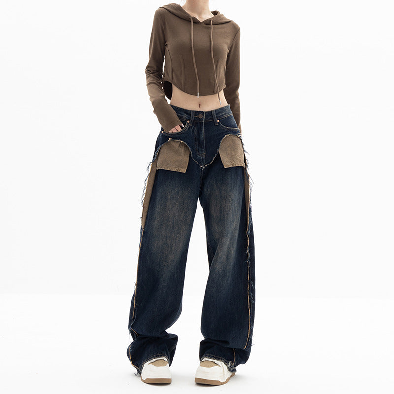 Women's Fashion Retro Loose-fitting Straight Jeans