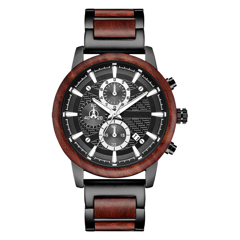 multifunctional wood strap watch, view 5 - MRSLM