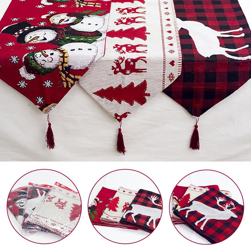 Embroidered Christmas table runner, view 2 - MRSLM