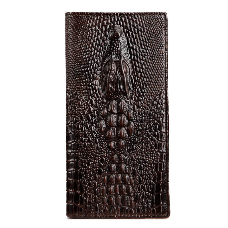 Crocodile-embossed Cowhide Wallet
