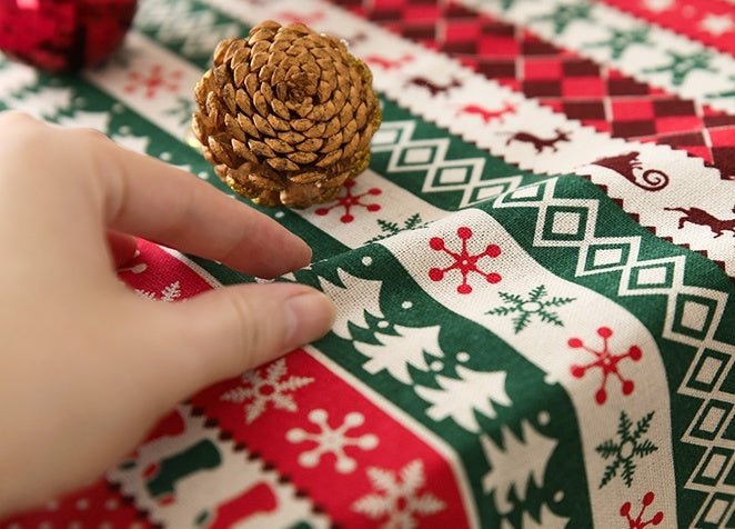 Christmas cotton-linen tablecloth, view 2 - MRSLM