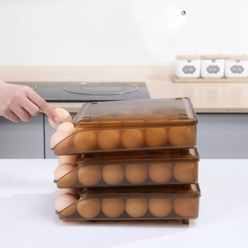stackable self-rolling egg storage box, view 9 - MRSLM