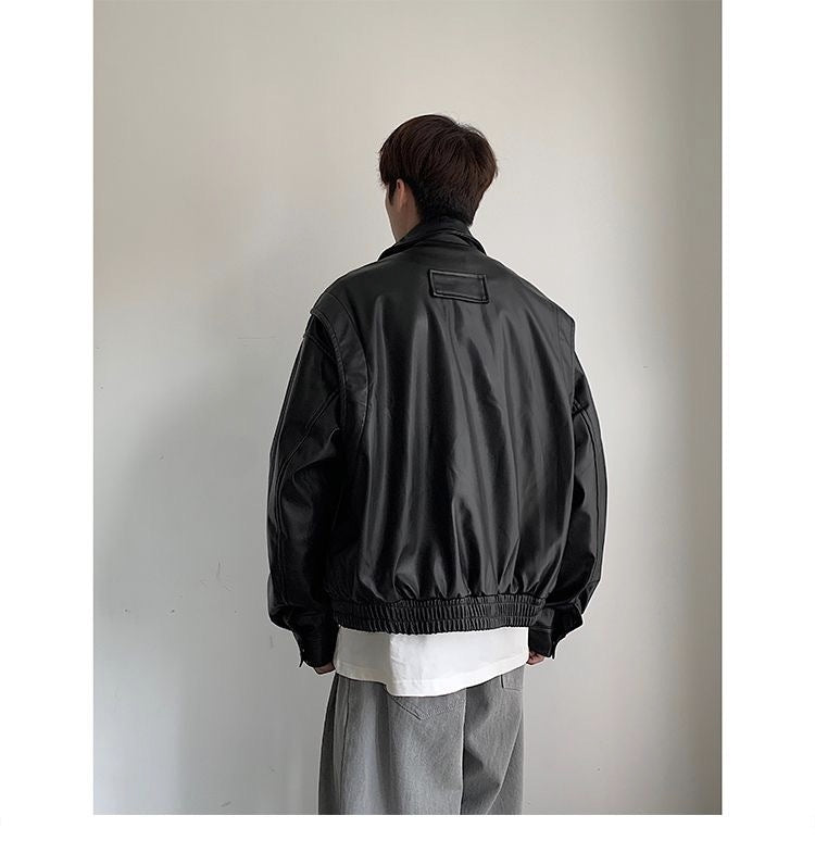 Vintage Motorcycle Leather Coat Men&