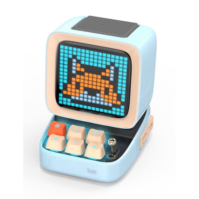Retro Pixel Art Bluetooth Speaker with LED Display & Alarm Clock, Home Décor & Gift Idea