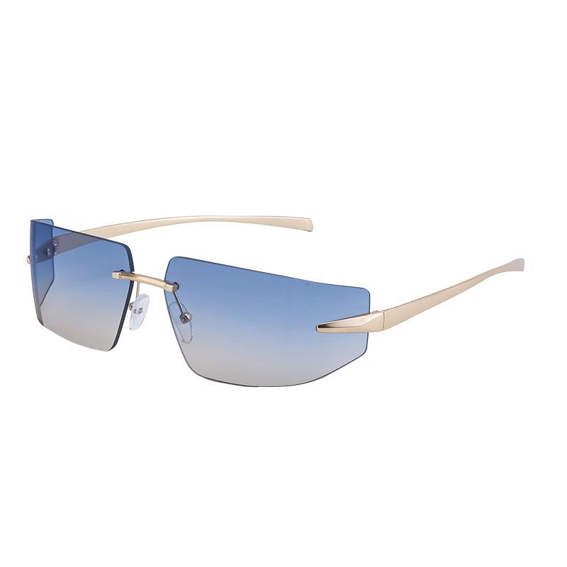 rimless rectangular sunglasses, view 9 - MRSLM