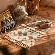 cotton linen tassel woven floor mat, view 9 - MRSLM