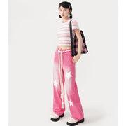 pink vintage wide leg jeans, view 8 - MRSLM