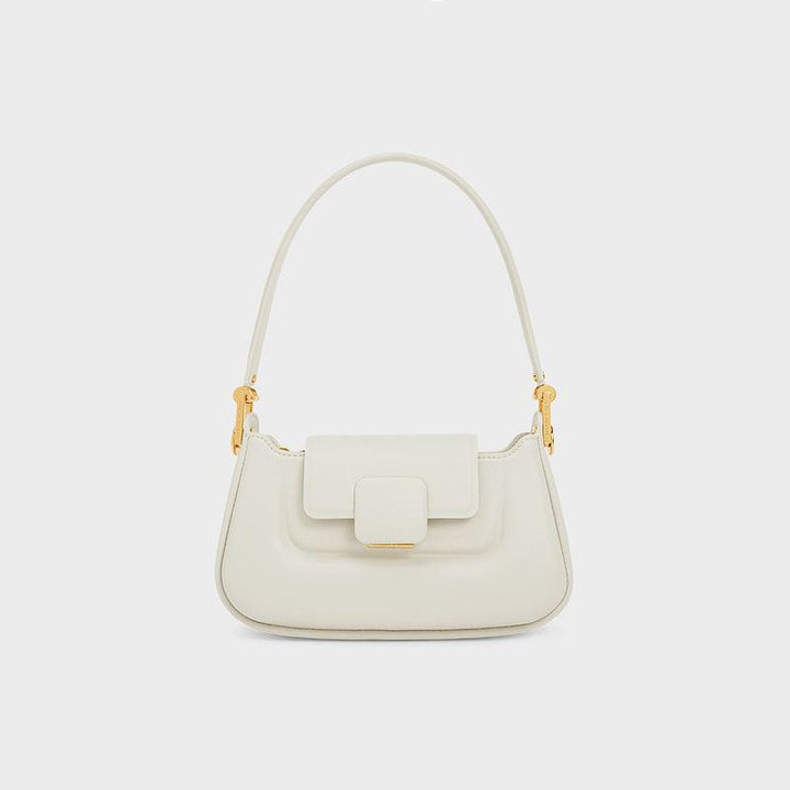 Fashion Silk-Lined TPU Crossbody Baguette Bag