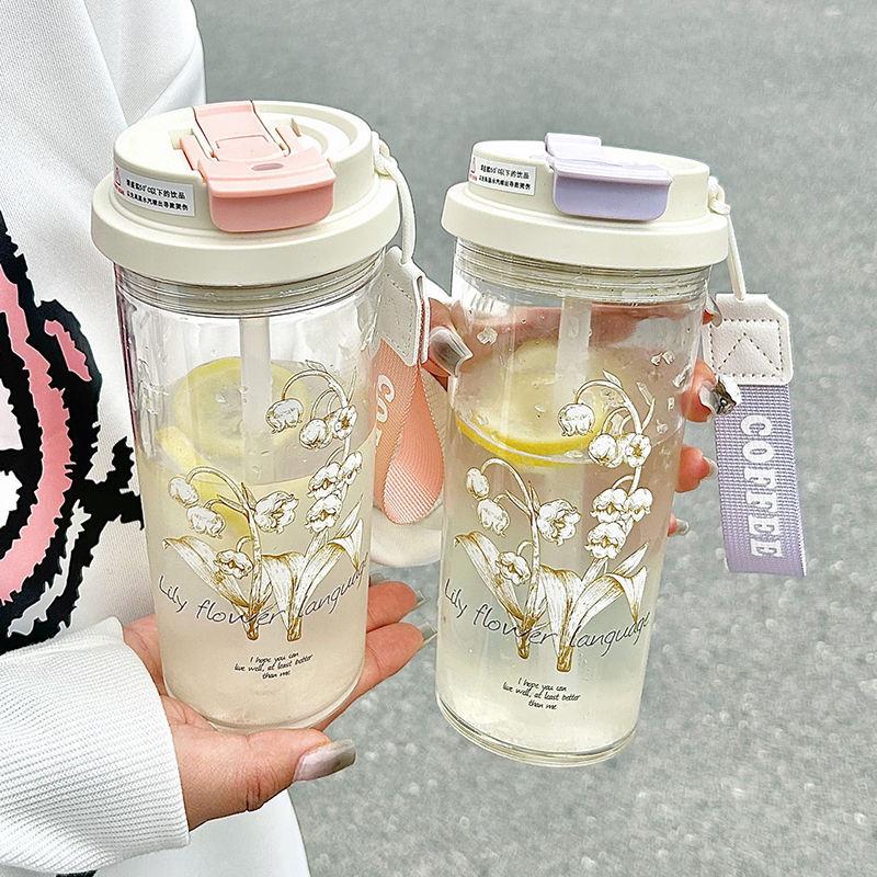 cute transparent glass water bottle - MRSLM