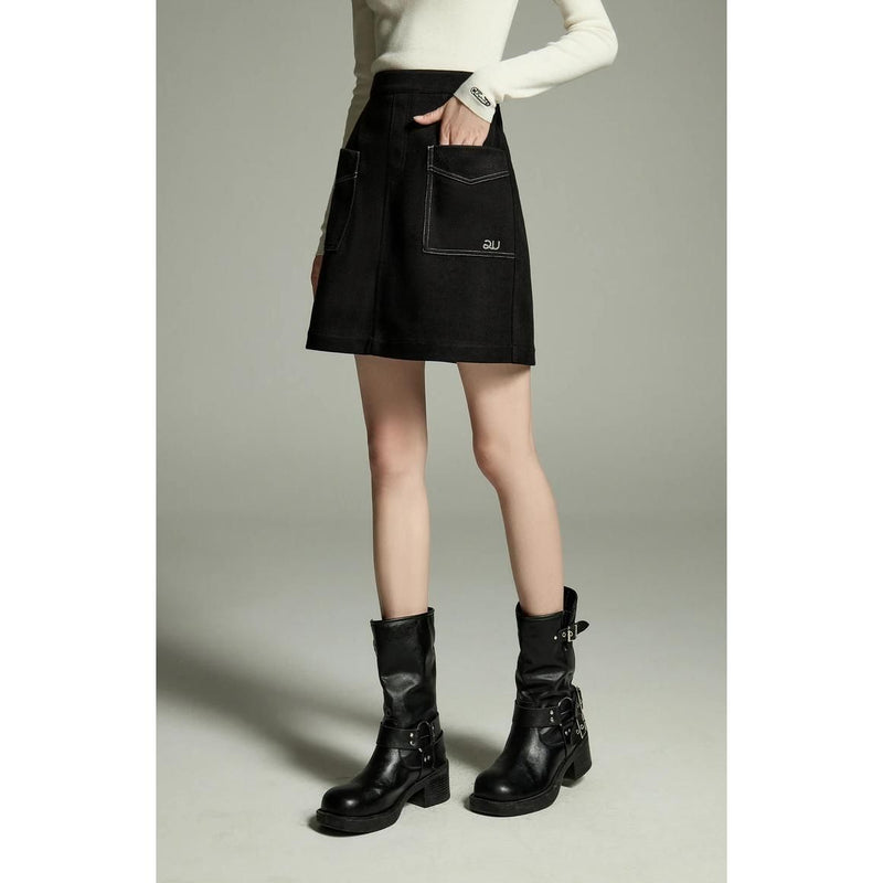 A-line embroidered winter skirt, view 2 - MRSLM