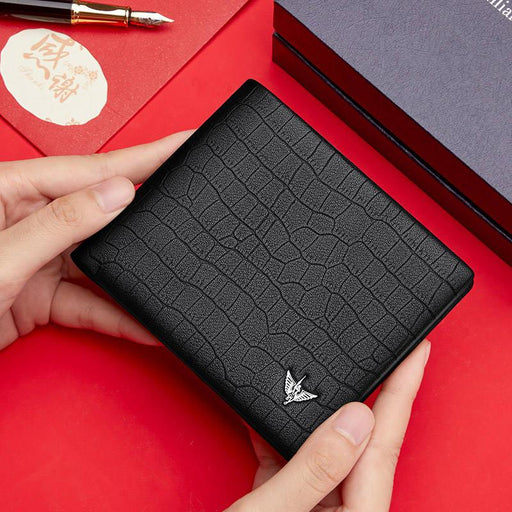 Men's leather wallet with RFID protection - MRSLM