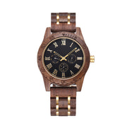 Retro walnut gold watch, view 4 - MRSLM