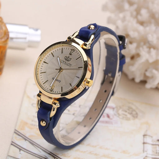 women's leather strap quartz watch, view 4 - MRSLM