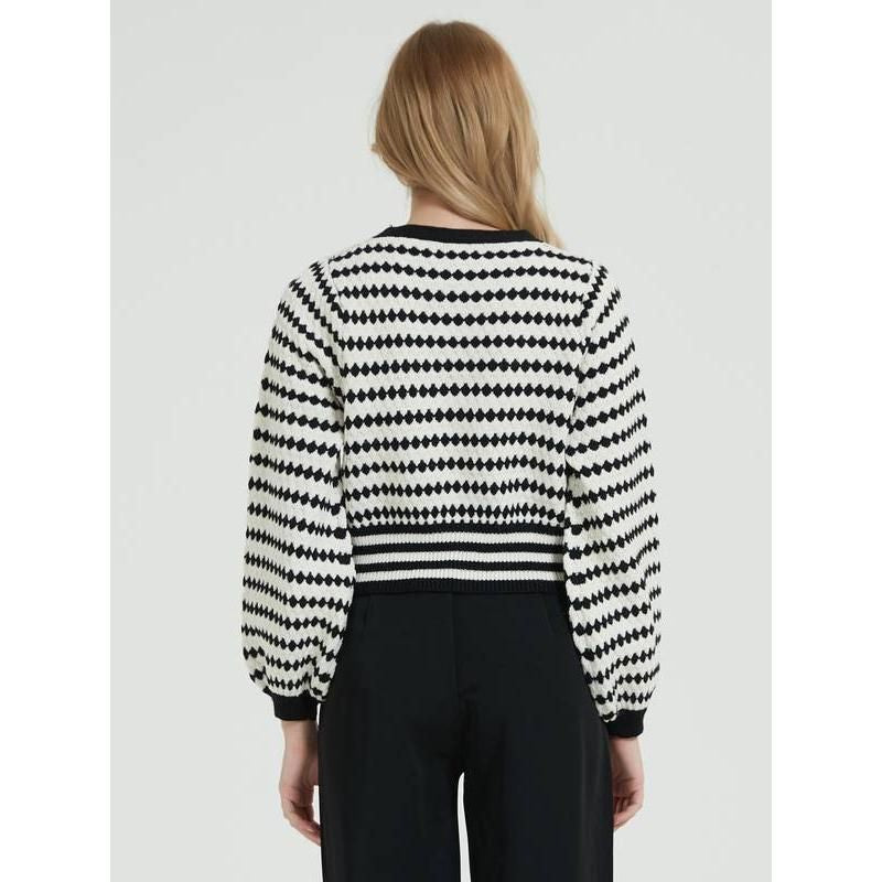 Vintage stripe knit cardigan, view 8 - MRSLM