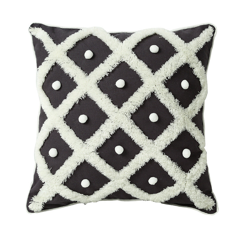 Tufted Moroccan-style pillow cover, view 5 - MRSLM