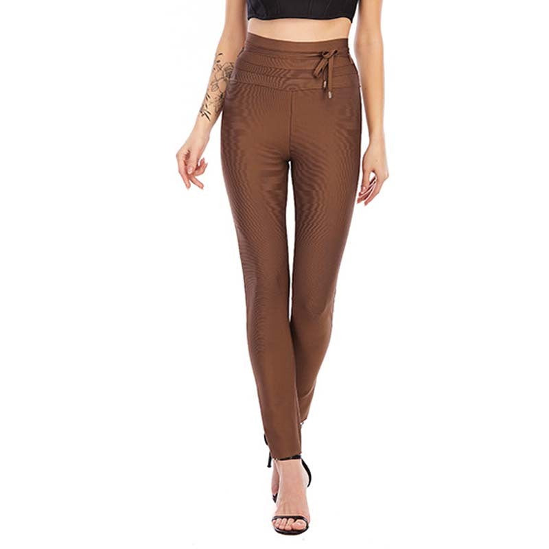 high-waisted slim cropped pants, view 3 - MRSLM