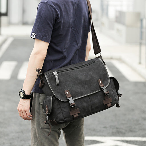 canvas messenger bag - MRSLM