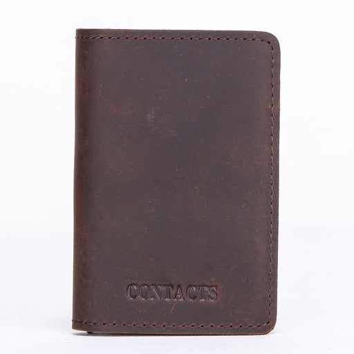 tri-fold cowhide card holder, view 3 - MRSLM