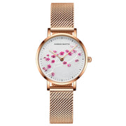 rose gold plum blossom ladies watch, view 2 - MRSLM