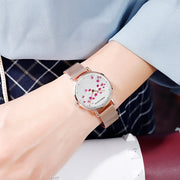 rose gold plum blossom ladies watch, view 4 - MRSLM