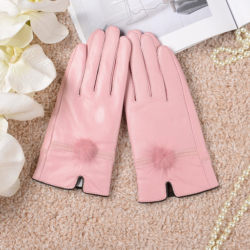 Women's colored sheepskin gloves - MRSLM