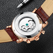 business leather mechanical watch, view 2 - MRSLM