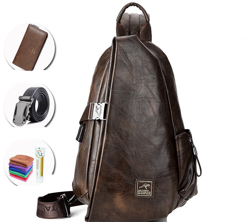 men's pu crossbody chest bag, view 4 - MRSLM