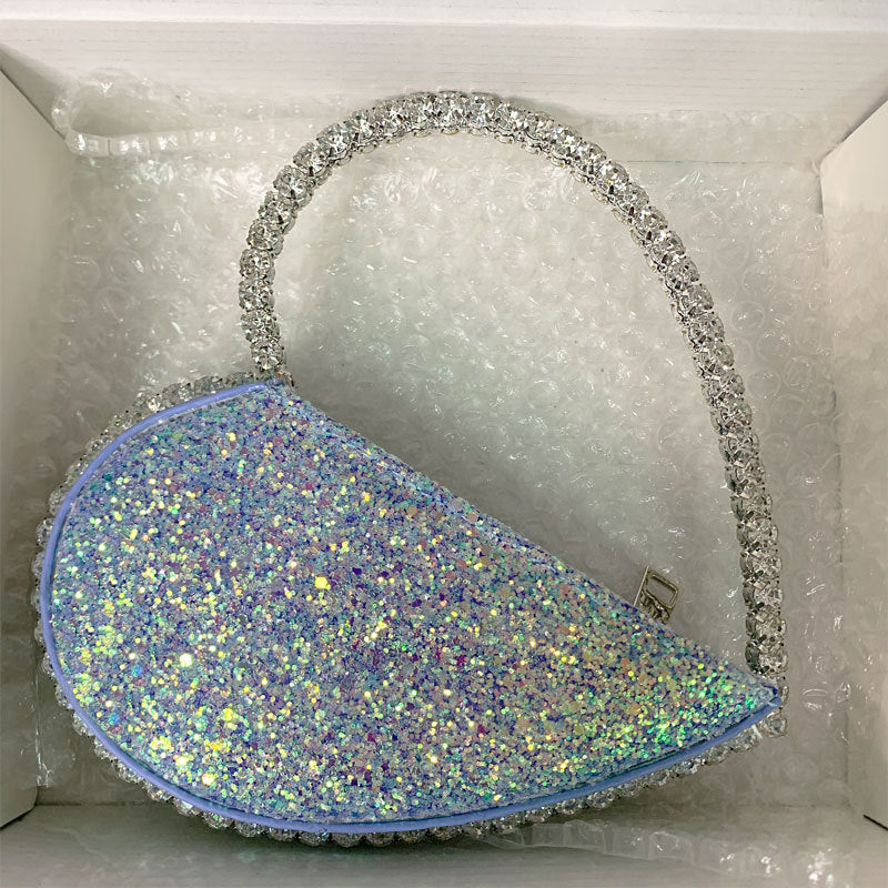 rhinestone heart clutch bag - MRSLM
