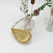 rhinestone heart clutch bag, view 3 - MRSLM