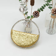 rhinestone heart clutch bag, view 5 - MRSLM
