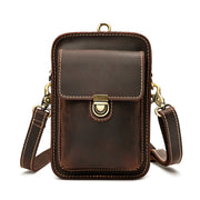 hand-rubbed leather messenger bag, view 3 - MRSLM