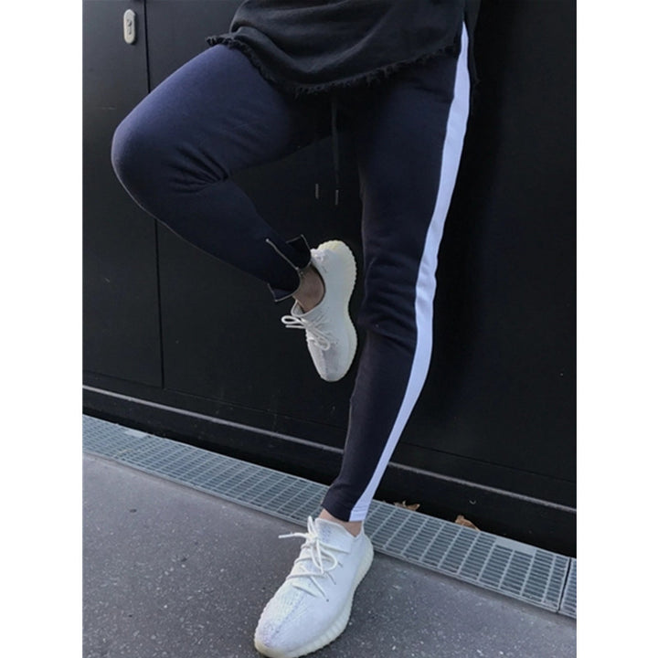 Leisure Patchwork Color Sports Pants Zipper Pants
