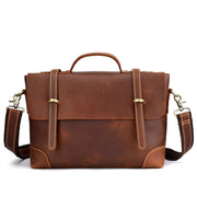 men's retro leather briefcase bag, view 2 - MRSLM