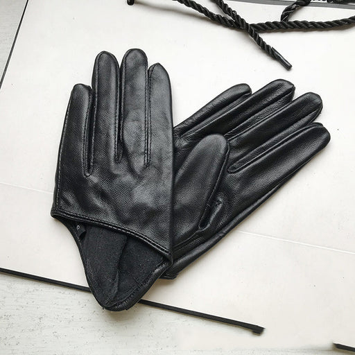 Short half palm sheepskin leather gloves - MRSLM