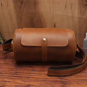 vintage leather cylinder bag, view 5 - MRSLM