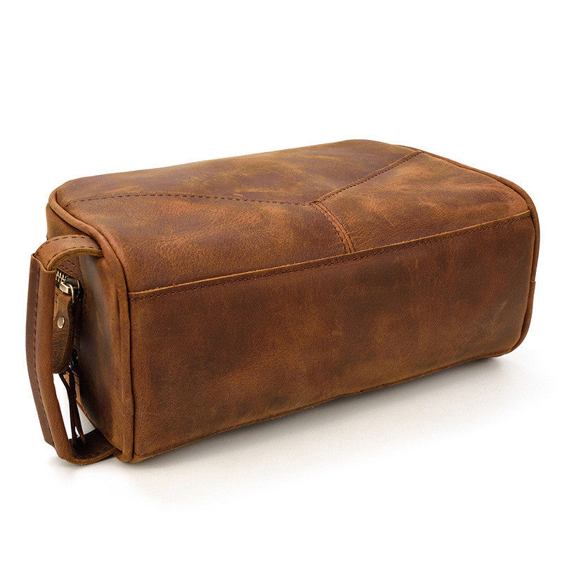 men's cowhide zipper handbag, view 2 - MRSLM