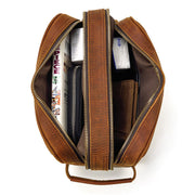 men's cowhide zipper handbag, view 5 - MRSLM