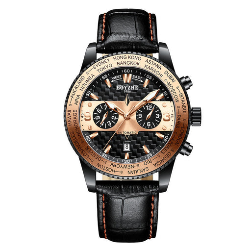 men's leather strap mechanical watch - MRSLM