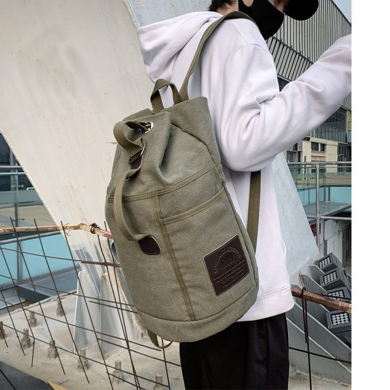 canvas school backpack, view 3 - MRSLM