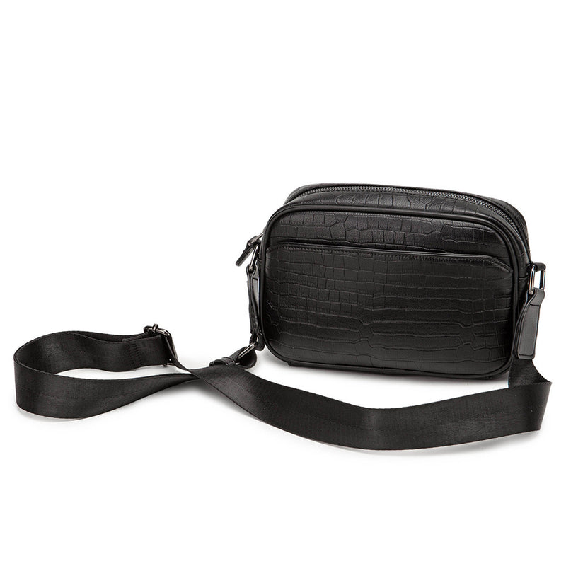 crocodile print shoulder bag, view 4 - MRSLM