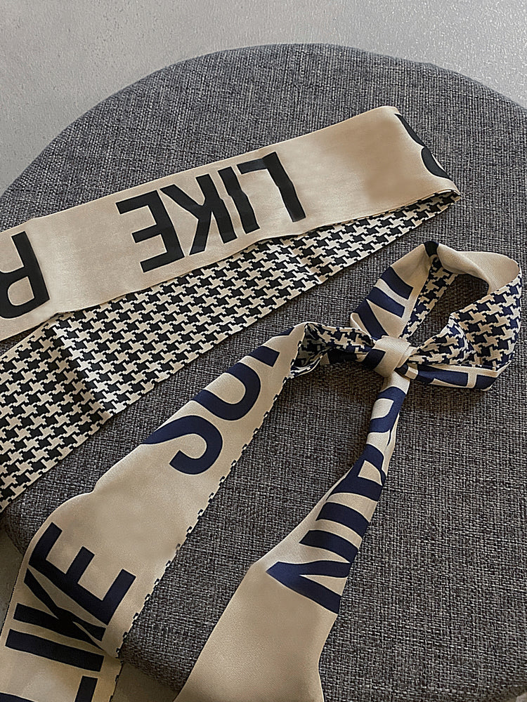 Houndstooth ribbon headband, view 2 - MRSLM