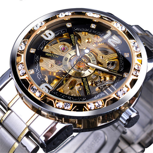 men's hollow rhinestone watch, view 2 - MRSLM