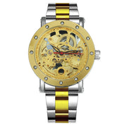 retro gold mechanical watch, view 5 - MRSLM
